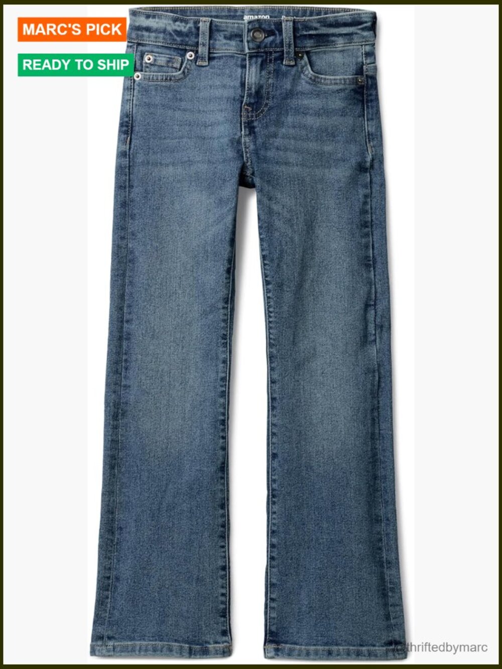 Girls Slim Boot-Cut Stretch Jeans, Mid Rise, 5 Pocket